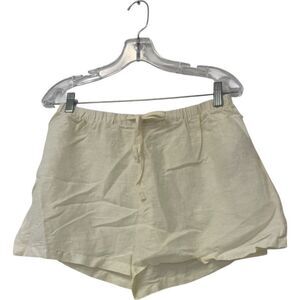 Zara Home Womens Shorts S Small Cream Linen Blend Drawstring Elastic Waist NWT